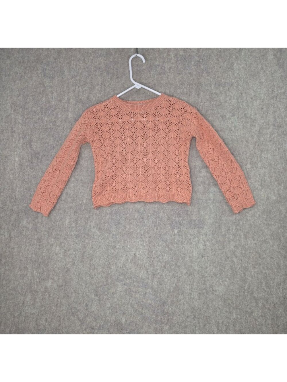 Jumping Beans Girls Sweater Peach Size 7 Cotton/Acrylic Lightweight Knitted
